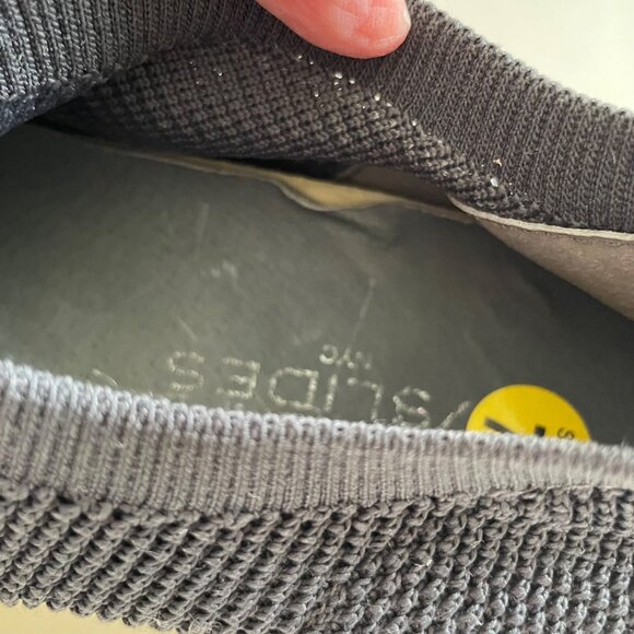 J Slides Women's 7 Slip on Shoes Hilo Platform Sneakers Knitted Blue/Gray Fabric - Picture 8 of 9